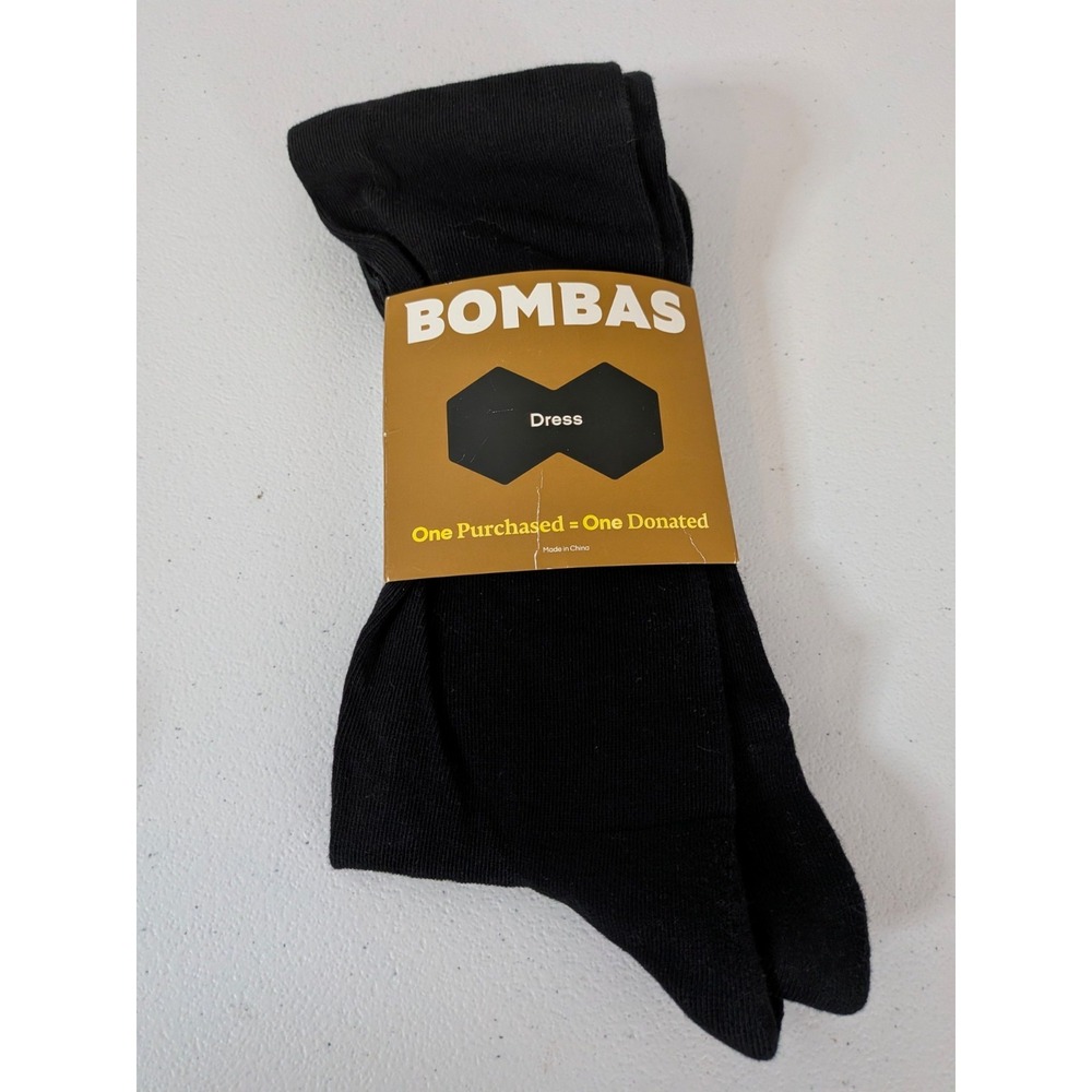 Bombas Men's Lightweight Dress Socks Solid Black Size XL, Solid Pattern Socks
